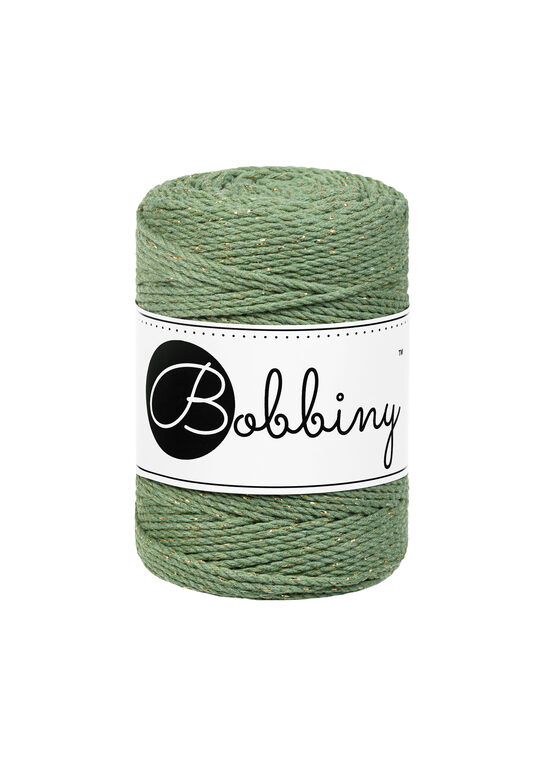 Makramē virve 3PLY - Golden Eucalpytus Green